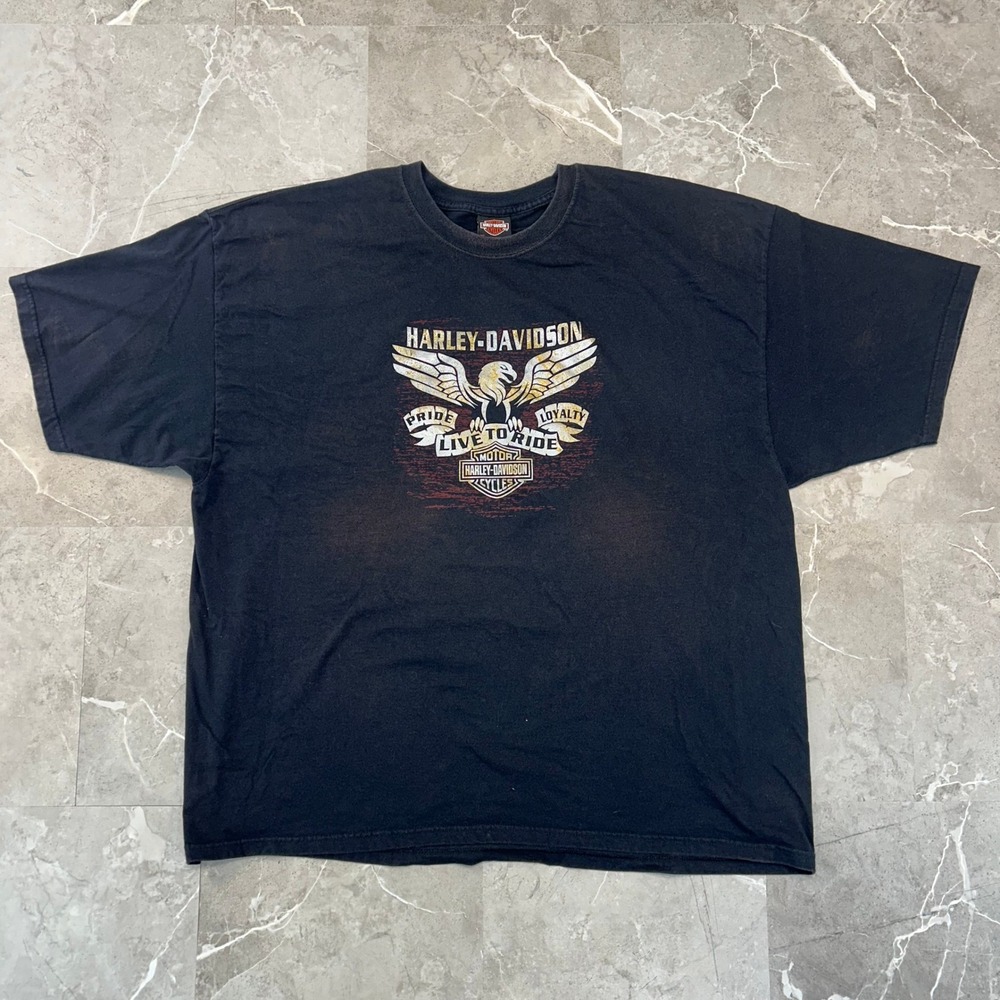 Vintage Harley Davidson Graphic Tee Men 3XL Eagle Pittsburgh Gatto Panther Shirt